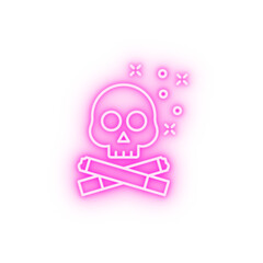 Cigarette death neon icon