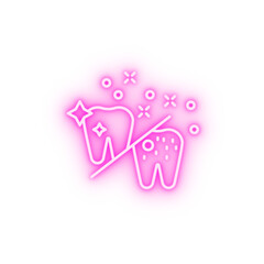 Teeth cigarette neon icon