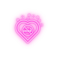 No smoking heart neon icon