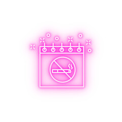 No smoking cigarette neon icon