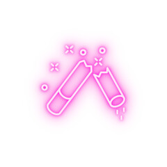 Cigarette nicotine neon icon