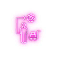 Dollar commerce finance neon icon