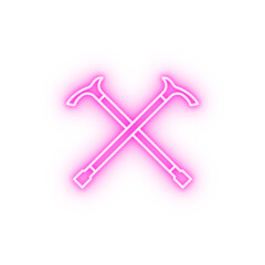 Accessibility crutches disability neon icon