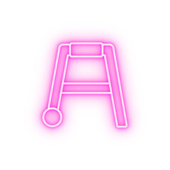 Equipment rollers walker neon icon