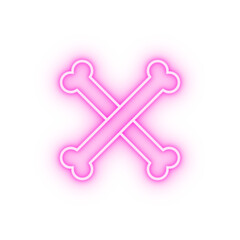 Bones cross neon icon