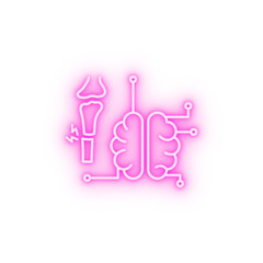 Brain headache neon icon
