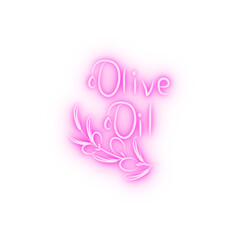 Olive oil logo neon icon