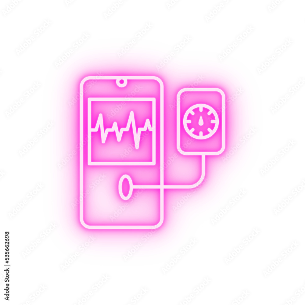 Poster pressure mobile neon icon