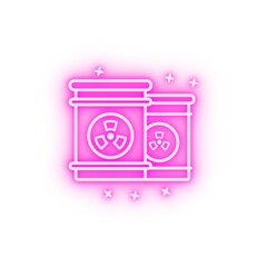 tank with radioactive substances neon icon
