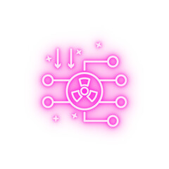 Nuclear radiation neon icon