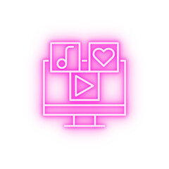 Monitor neon icon