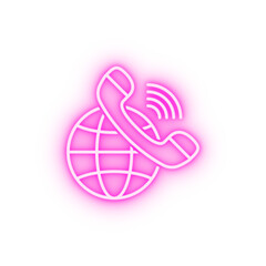 Telephone neon icon