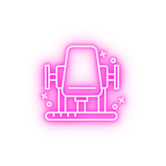 Rounder machine industry neon icon