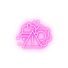 Obraz premium Industry gear warning neon icon