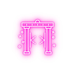 Security gate security neon icon