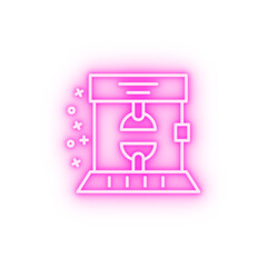 Press industrial machine neon icon