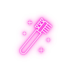 Eyelash comb neon icon