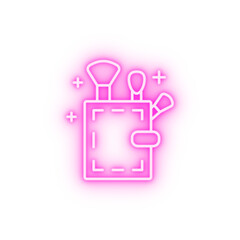 Brush bag cosmetic neon icon