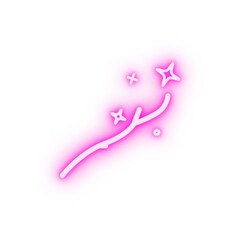 Tree wand magic neon icon