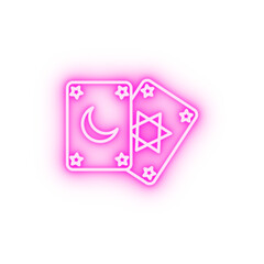 Magic card neon icon