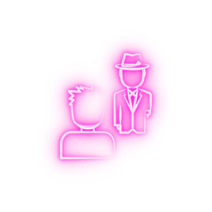 gang criminal gun mafia neon icon
