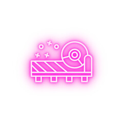 Circular saw construction neon icon