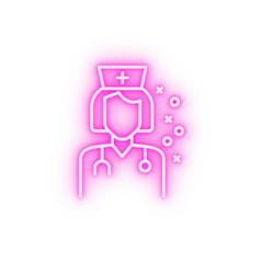 Nurse job hospital neon icon