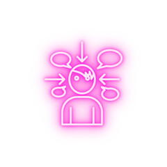 Job resume avatar 2 colored line neon icon