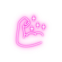 Job resume strength 2 colored line neon icon