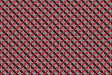 Black and red seamless mesh stitch pattern background. Vector illustration.