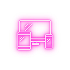 Job resume responsive 2 colored line neon icon