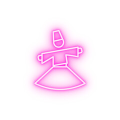 Islam sufi mystic 2 colored line neon icon