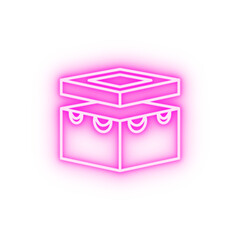 Islam Kaaba Mecca 2 colored line neon icon