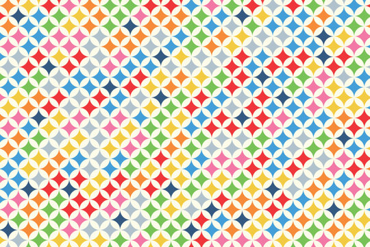 Vector illustration of colorful background for celebration. Japanese traditional star shape pattern.