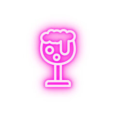 Goblet beer neon icon