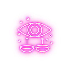 Contact lens eye vision neon icon