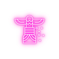 Obraz premium Totem architecture culture neon icon