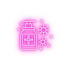 Fototapeta premium Antiseptic spray medical neon icon