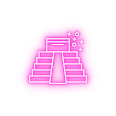 Pyramid monumental cultures neon icon