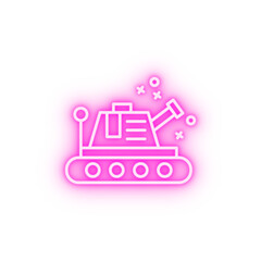 Tank war old history neon icon