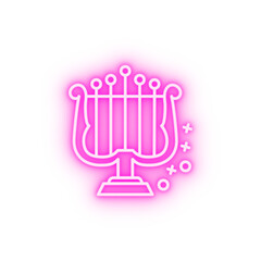 Old instrument history music neon icon