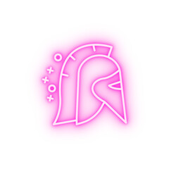 Spartan war helmet neon icon