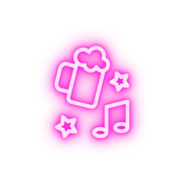 Beer music party neon icon