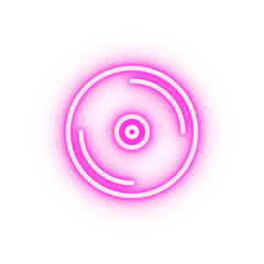 Vinyl disc neon icon