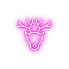 Deer animal neon icon