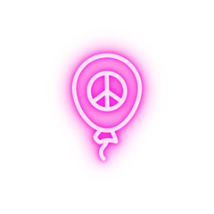 Balloon peace neon icon