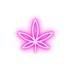 Marijuana plant neon icon