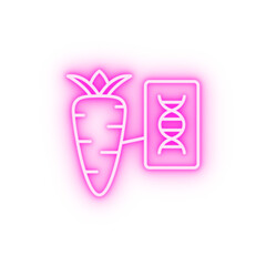 DNA carrot neon icon