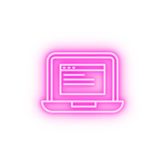 Gadget notebook neon icon