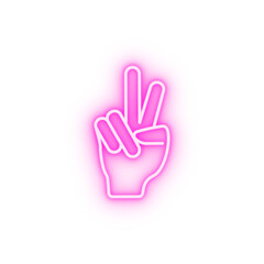 Obraz premium Achievement hand friend neon icon